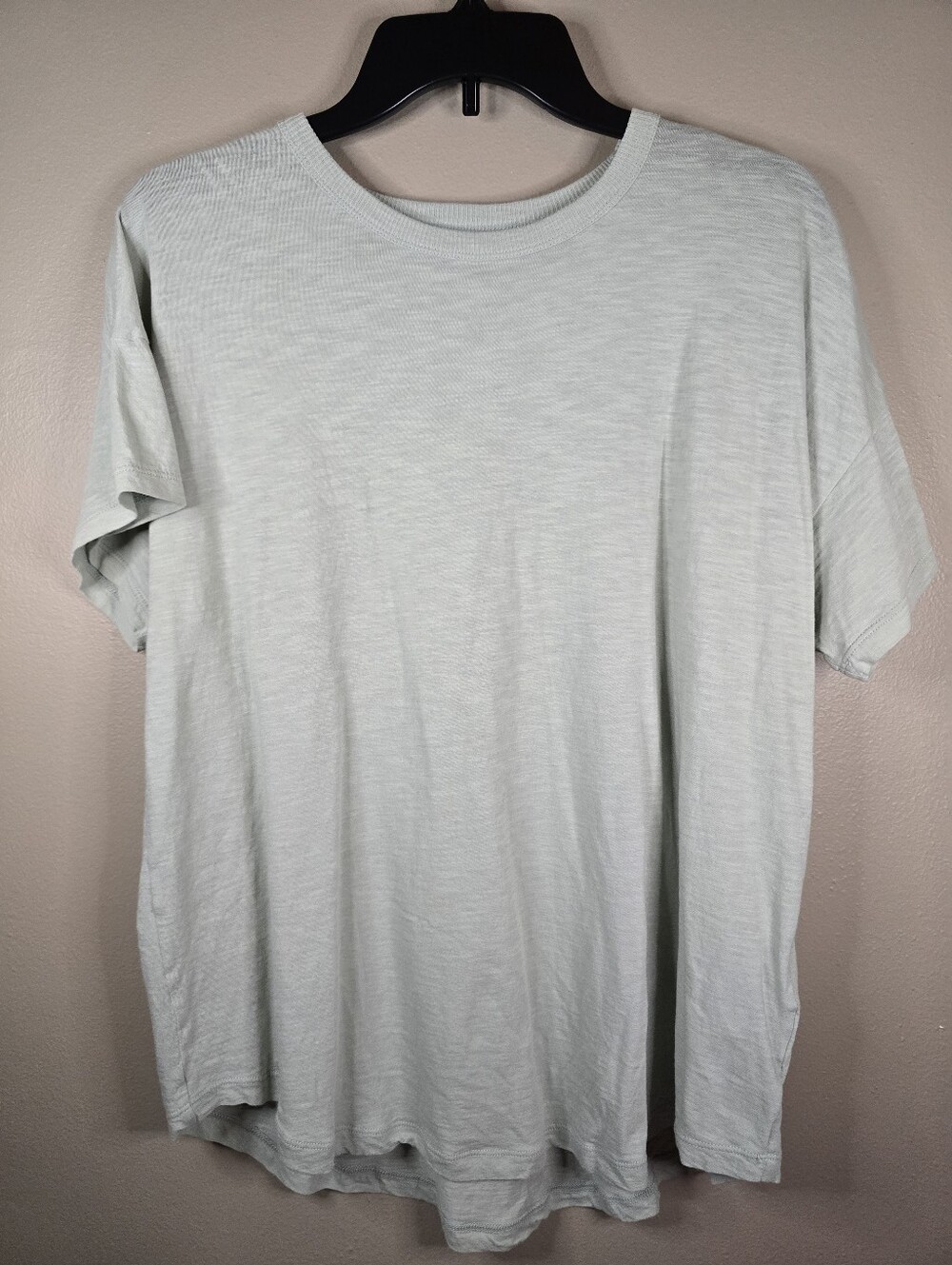 Madewell Sage Green Slub Cotton T-Shirt Size XLarge Curved Hem Tee